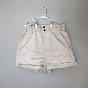 Tan/beige/cream high waisted paperback shorts